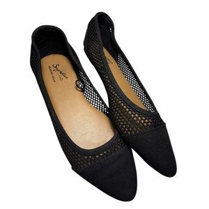 Seychelles Black Mesh Ballet Flats, Sz 7.5